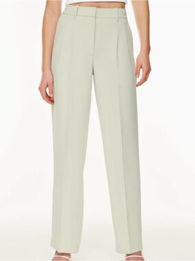 Aritzia effortless Wide-Leg Linen Trousers in pastel sage